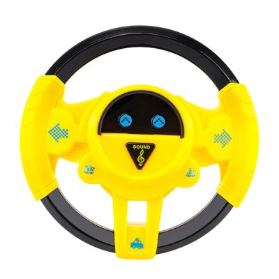 blloocod Simulation Driving Steering Wheel Toy with Sound Effects 360 Rotation Suction Cup for Ages 2 3 4 Years Kids Yellow