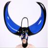 AiCc stylists Latex Mask Halloween Rubber Headband with Two Inflatable Cow Horns Cosplay (XXL) view 1