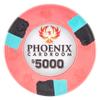 Playzaic 10-gram Phoenix Professional Poker Chips (100-pack) Real Clay Set - Bulk Casino Chips with Denominations for Texas Holdem, Blackjack - Betting Game Accessories ($5000 Pink) view 2