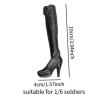1/6 Scale Fashion Boots for 12 Inch Doll Accessories PU Leather High Top Boots Action Figure Shoes view 3