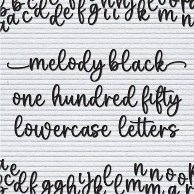 Black Cursive Letter Set for Felt Letterboards, 150+ Lowercase Script Letters, Pre-Cut, Board NOT Included