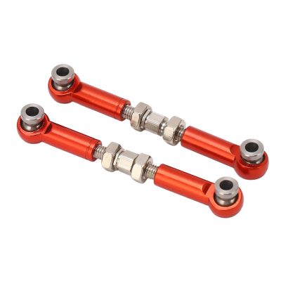 Acouto : Aluminum Link Rod RC Car 2PCS RC Link Rod Servo Pull Linkage Arm Aluminium Alloy 14210 14209 16208 16209 1/14 Linkages (Red)