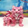 2pcs 3D Printed Tiger, Articulated Animal Creature Tiger Toys, Mother & Child Fidget Animal Pet for Home Office Executive Desk Decor, 3D Printed in USA AT001-MC-PINK view 1