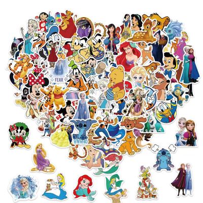 100pcs Cartoon Stickers for Kids,Vinyl Waterproof Princess Decal for Water Bottle Laptop Toy Sticker for DIY Decorate Bumper Phone Hard Hat Kids Teens Gifts (Rainbow)