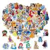 100pcs Cartoon Stickers for Kids,Vinyl Waterproof Princess Decal for Water Bottle Laptop Toy Sticker for DIY Decorate Bumper Phone Hard Hat Kids Teens Gifts (Rainbow) view 1