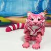 3D Printed Tiger, Posable Animal Creature Pink Tiger Toy,12 Inches Articulated Fidget Animal for Home Office Executive Desk Decoration AT001-PINK-LARGE view 2