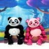 2pcs Articulated Panda Bear Figurines, 3D Printed Movable and Posable Desk Toy for Stress Relief, Male and Female Panda Bear Fidget Toys, 3D Printed in USA - APB001-PK-BW view 1
