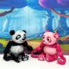 2pcs Articulated Panda Bear Figurines, 3D Printed Movable and Posable Desk Toy for Stress Relief, Male and Female Panda Bear Fidget Toys, 3D Printed in USA - APB001-PK-BW view 4