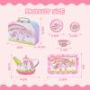 Fairy Toona Unicorn Tea Party Set for Little Girls Ages 3-6, 15-Piece Pretend Play Kitchen Toys with Teapot, Cups, Plates & Storage Case, Princess Gift Set view 3