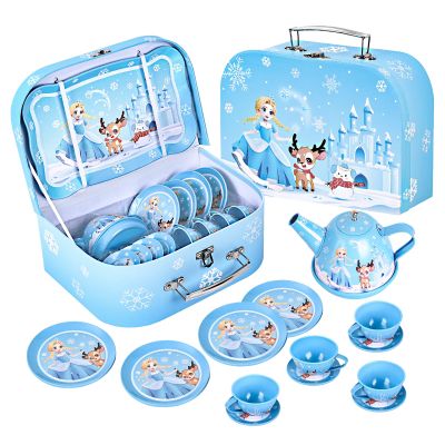 Fairy Toona Princess Tea Party Set for Little Girls Ages 3-6, 15-Piece Pretend Play Kitchen Toys with Teapot, Cups, Plates & Storage Case, Princess Gift Set