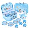 Fairy Toona Princess Tea Party Set for Little Girls Ages 3-6, 15-Piece Pretend Play Kitchen Toys with Teapot, Cups, Plates & Storage Case, Princess Gift Set view 1