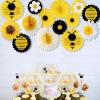 14pcs Sunflowers Bees Paper Fan Decors Kids Craft Activity Set for Family Celebration Gatherings User Friendly Party Supplies view 2