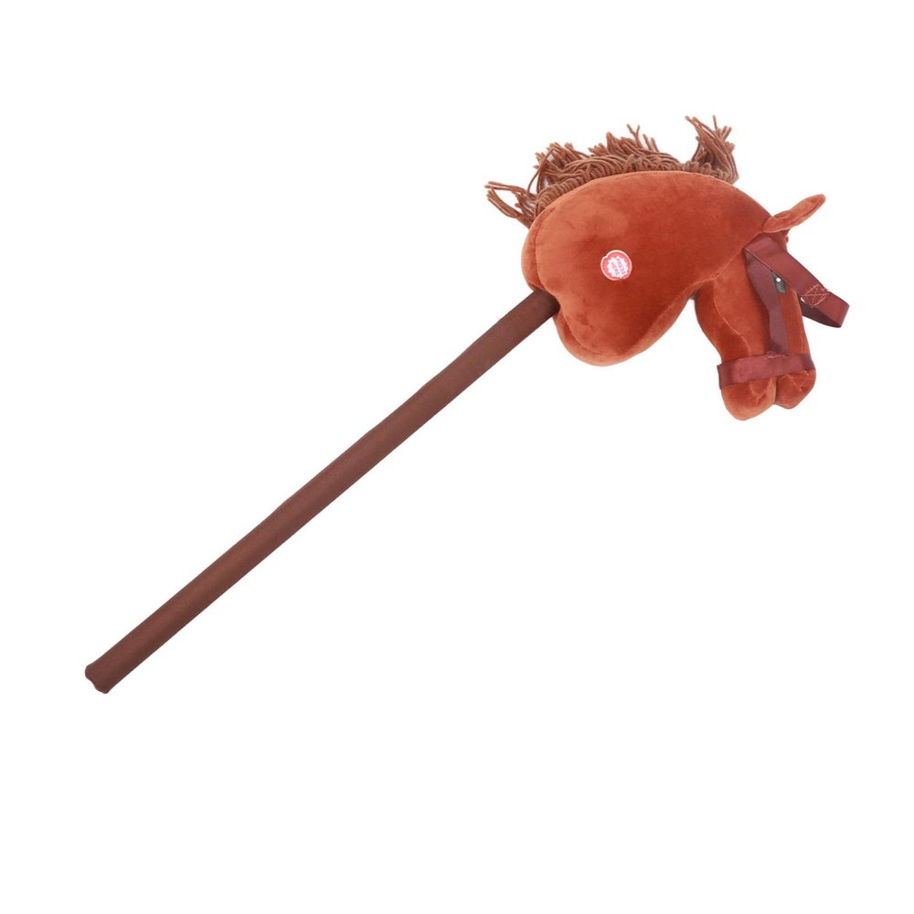 ciciglow Hobby Horse, 70cm, Toy on a Stick with Real Galloping and Neighing Sounds, Stick Animal for Toddlers (Deep Brown)