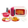 17 Pieces Kids Toys Pretend Play Microwave Oven Kitchen Playset Cooking Utensils for Kids Ages 3+, Red view 1