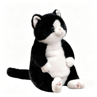 Karoeiwa Realistic Black Cat Plush 8.5 inch Small Size Cute Kitten Kitty Stuffed Animal Ultra Soft Plushies Toys Kawaii Gifts for Kids Adults