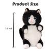 Karoeiwa Realistic Black Cat Plush 8.5 inch Small Size Cute Kitten Kitty Stuffed Animal Ultra Soft Plushies Toys Kawaii Gifts for Kids Adults view 2