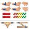 Bunu1492 Wooden Train Track Accessories Set, 20 pcs Train Track Connector, Compatible with All Major Brands Wood Train Tracks, Birthday Gift for Boys Girls, Train Toys Expansion Pack for Kids Ages 3+ view 1