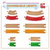Bunu1492 Wooden Train Track Accessories Set, 20 pcs Train Track Connector, Compatible with All Major Brands Wood Train Tracks, Birthday Gift for Boys Girls, Train Toys Expansion Pack for Kids Ages 3+ view 4