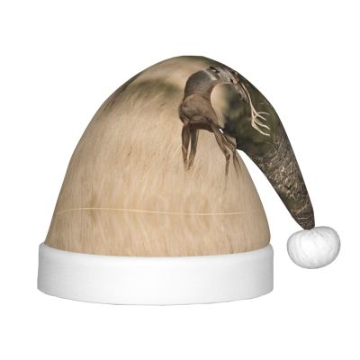 ZGHQHCDRH Free Whitetail Deer Print Christmas Hat For Kids Perfect For Family Photos, Xmas Party Decorations