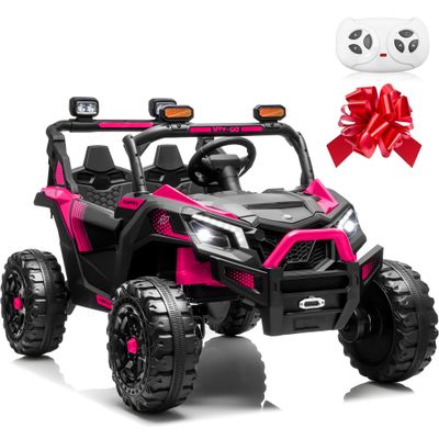 JOYRACER 24V Ride on Car for Big Kids 2 Seater Ride on UTV Off-Road UTV 4X200W Powerful Motor Kids' Electric Vehicles with Remote Control, Spring Suspension, Led Light, Bluetooth Music, Pink