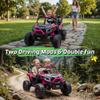 JOYRACER 24V Ride on Car for Big Kids 2 Seater Ride on UTV Off-Road UTV 4X200W Powerful Motor Kids' Electric Vehicles with Remote Control, Spring Suspension, Led Light, Bluetooth Music, Pink view 3