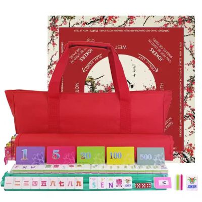 American Mahjong Game Set, Portable Carrying Bag,Acrylic 160 Tiles,Western Mahjong Tiles Set,Complete Ma Jong Set