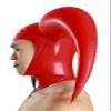 AiCc stylists Latex Hood Halloween Jestered Mask Inflatable Double Angle Cosplay (S) view 2
