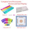 American Mahjong Game Set, Portable Carrying Bag,166 Premium White Tiles,Western Mahjong Tiles Set,Complete Ma Jong Set (Melamine-TableMat) view 2
