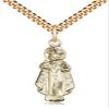 14kt Gold Filled Infant of Prague Pendant on a 24 inch Gold Plate Heavy Curb Chain. view 1