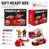 Fire Rescue Toy Set for Kids Ages 3+ Friction Powered Fire Truck, Rescue Helicopter, Fire Chef Car & 2 Firefighter Figures with Lights & Sounds, Pretend Play Gift for Boys and Girls view 2