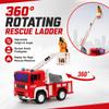 Fire Rescue Toy Set for Kids Ages 3+ Friction Powered Fire Truck, Rescue Helicopter, Fire Chef Car & 2 Firefighter Figures with Lights & Sounds, Pretend Play Gift for Boys and Girls view 4