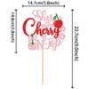 1 PCS She's the Cherry On Top Cake Topper Glitter Sweet Cherry Cake Pick Cherry On Top Baby Shower Decorations for Sweet Fruits Theme Wedding Bridal Shower Birthday Party Cake Decorations Supplies view 2
