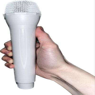 Play Microphone Prop Toy for Lipsyncing, Costumes, Photos, Concerts, Festivals, Pretend Play and more! (Plain, White)