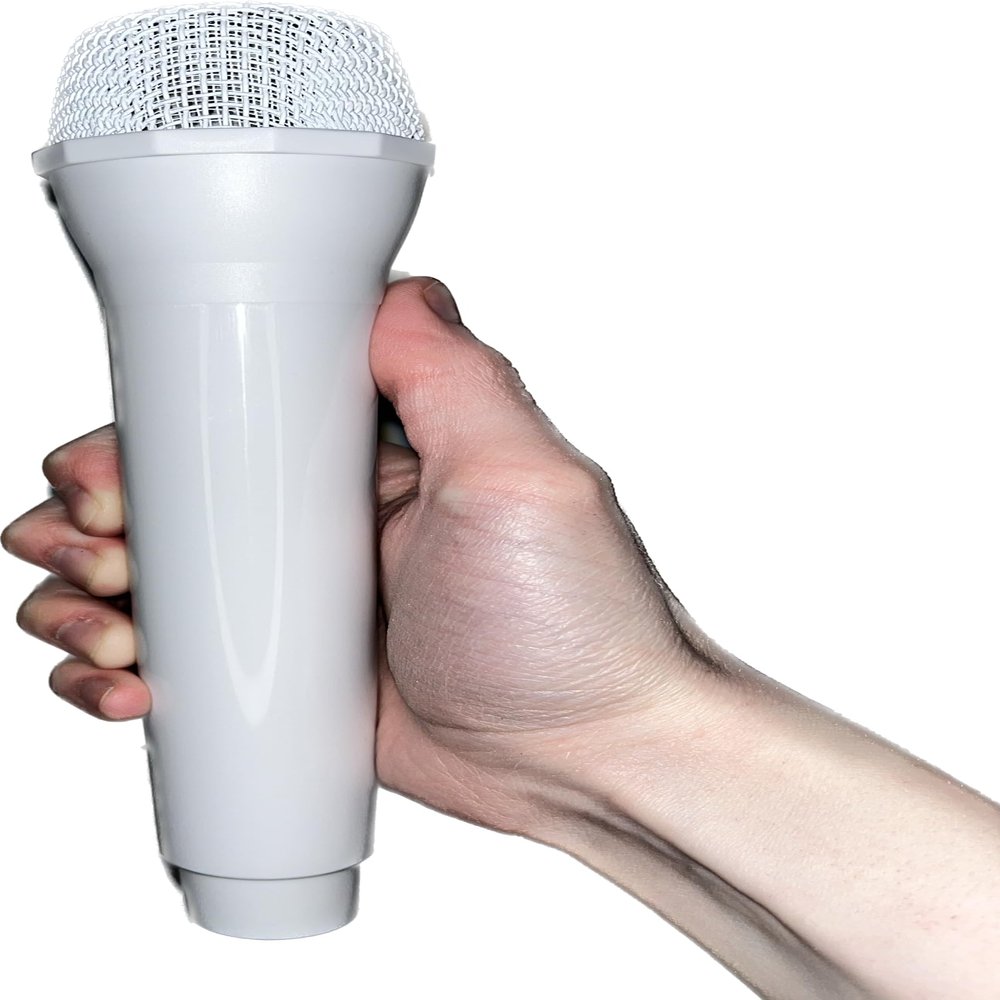 Play Microphone Prop Toy for Lipsyncing, Costumes, Photos, Concerts, Festivals, Pretend Play and more! (Plain, White)