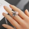 YIIABSLEP Retro elf ring with princess style design, radiating light, magic, angel, niche ring view 4