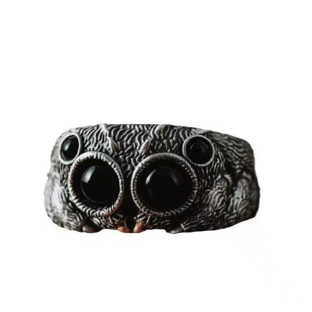 YIIABSLEP Jumping Spider Ring Creative Exaggerated Animal Opening Adjustable Ring