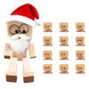 Christmas Shaking Wooden Man Figurine - Handmade Shak Feet Woodens Doll with Santa Hat,Charming Wooden Figure That Sways with 12PCS Magnetic Expressions,Car Dashboard Decor (Santa with beard, 1PCS) view 3