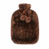 2L Hot Water Bottle Cover Soft Detachable Plush Insulation Cover Winter Hot Water Bottle Cover-Dark Brown view 1
