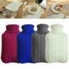 2L Hot Water Bottle Protective Cover, Removable Plush Knitted Hot Water Bottle Cover for Winter-Pink view 3