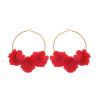 8.1 * 7.4cm Bohemian Rose Tassel Cloth Earrings,yellow,8.1 * 7.4cm view 2