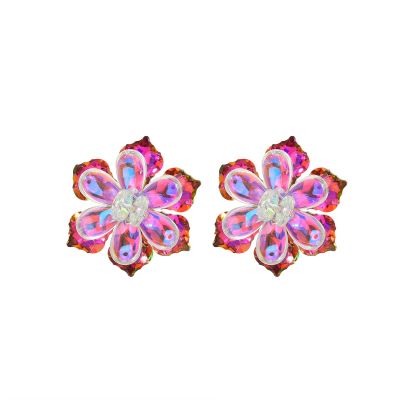 3.6 * 3.6cm Bohemian Flower Earrings For Women,pink,3.6 * 3.6cm