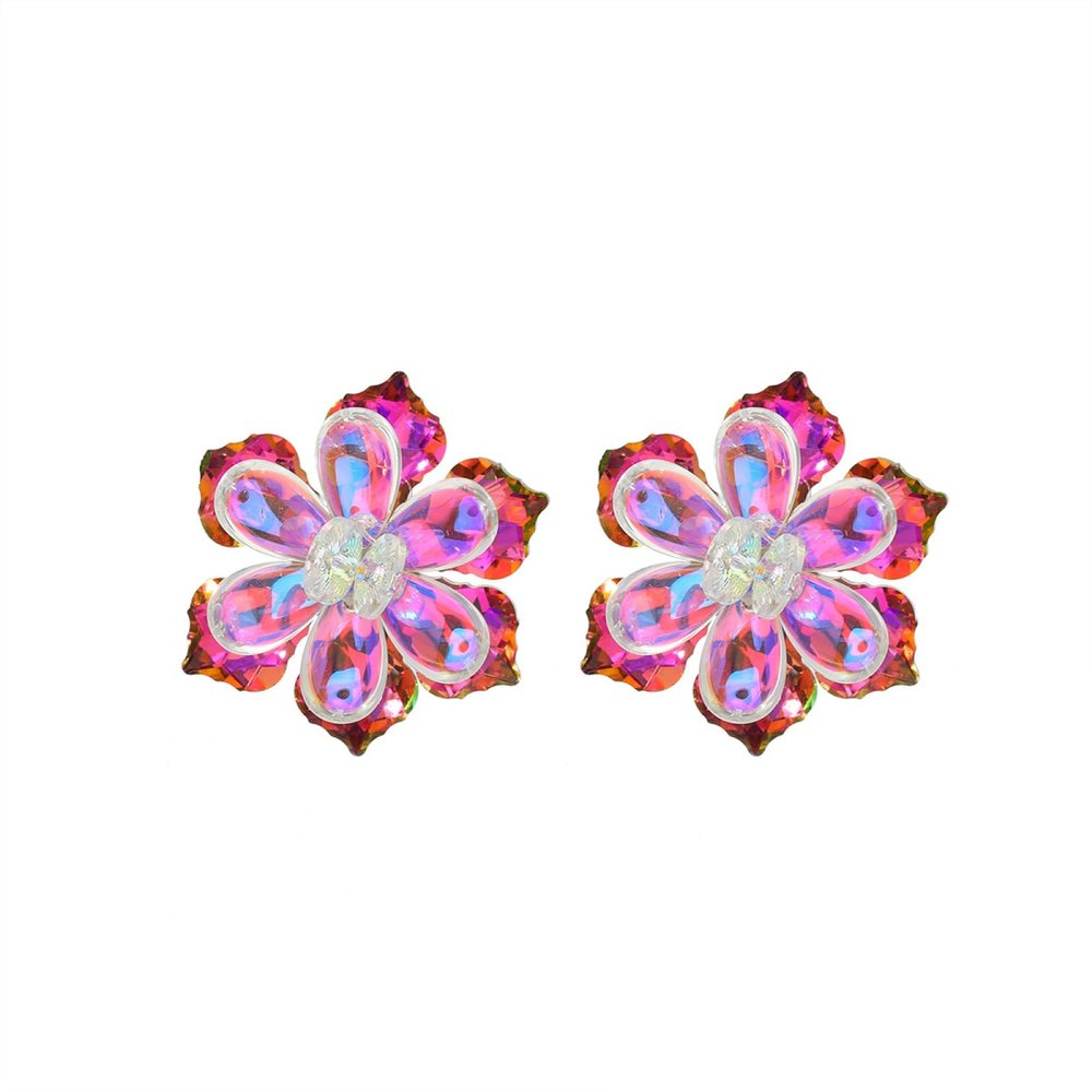 3.6 * 3.6cm Bohemian Flower Earrings For Women,pink,3.6 * 3.6cm
