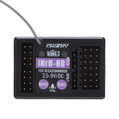 Flysky INr8-8D Receiver, 8 Channel 2.4GHz Receiver for RC Car Boat, Long Range Radio Control Receiver with PWM PPM IBUS SBUS Output