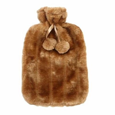 2L Hot Water Bottle Cover Soft Detachable Plush Insulation Cover Winter Hot Water Bottle Cover-Yellow