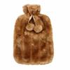 2L Hot Water Bottle Cover Soft Detachable Plush Insulation Cover Winter Hot Water Bottle Cover-Yellow view 1