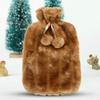 2L Hot Water Bottle Cover Soft Detachable Plush Insulation Cover Winter Hot Water Bottle Cover-Yellow view 2