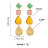 9.9 * 2.3cm Multi Layered Square Teardrop Shaped Women'S Bohemian Style Earrings,golden,9.9 * 2.3cm view 3