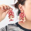9 * 4.5cm Handmade Geometric Pendant For Women Bohemian Style Earrings,red,9 * 4.5cm view 2