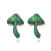 4.2 * 2.8cm Retro Alloy Enamel Butterfly Mushroom Earrings For Women ,green,4.2 * 2.8cm view 1