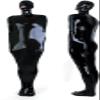 PEAAE Black Full Body Latex Sleeping Bag Body Bag Open Mouth and Nose Crotch and Back Zipper Sleep Sack(Male,XX-Large) view 1